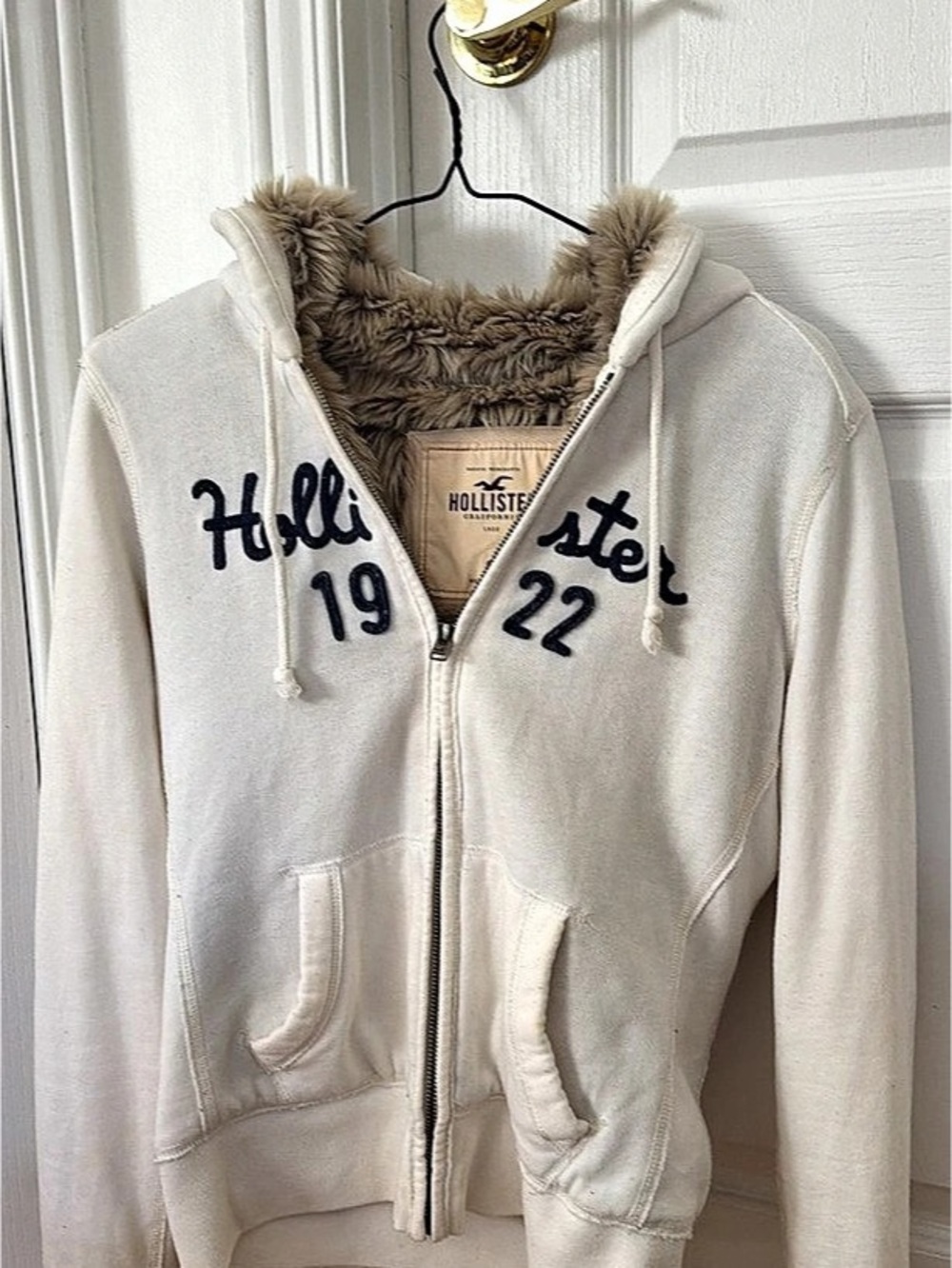 Hollister Fur-Lined Zip-Up Hoodie